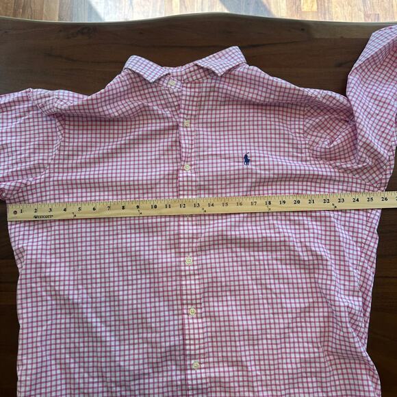 Polo Ralph Lauren Pink and White‎ Checked Long Sleeve Button Up Shirt Size XL - Picture 6 of 8
